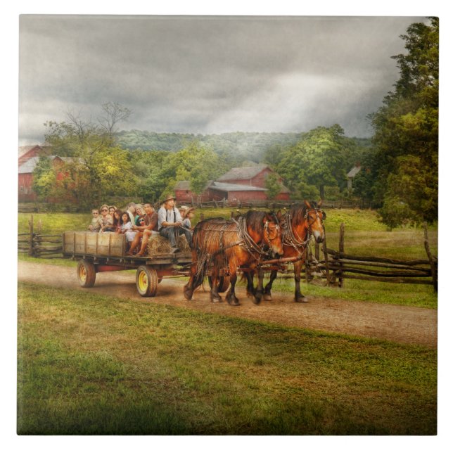 Azulejo De Cerámica País - caballo - los placeres de la vida (Frente)
