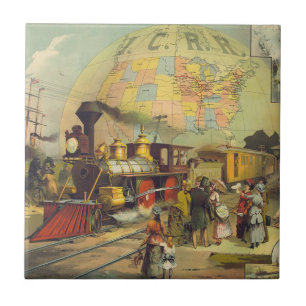 Azulejo De Cerámica País del tren de la CAMISETA