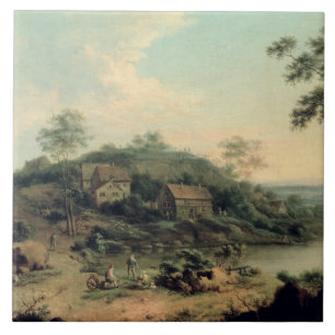 Azulejo De Cerámica Paisaje, 1758