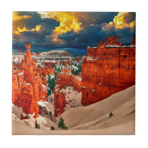 Azulejo De Cerámica Paisaje de nieve invierno frío naturaleza