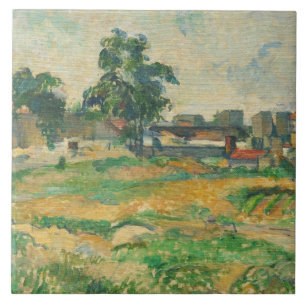 Azulejo De Cerámica Paisaje de Paul Cezanne el   cerca de París, C.