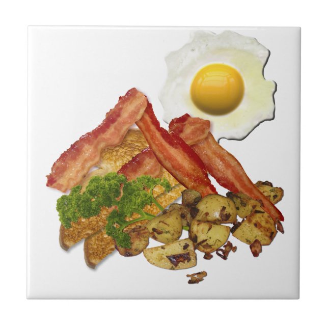 Azulejo De Cerámica Paisaje del desayuno (Frente)