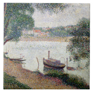 Azulejo De Cerámica Paisaje del río de Jorte Pedro Seurat el con un