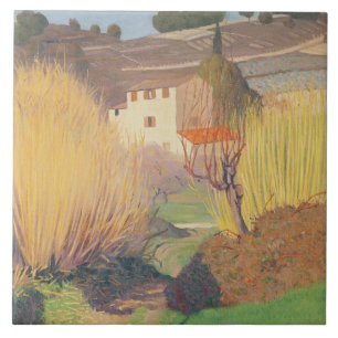 Azulejo De Cerámica Paisaje en Lagnes, 1921