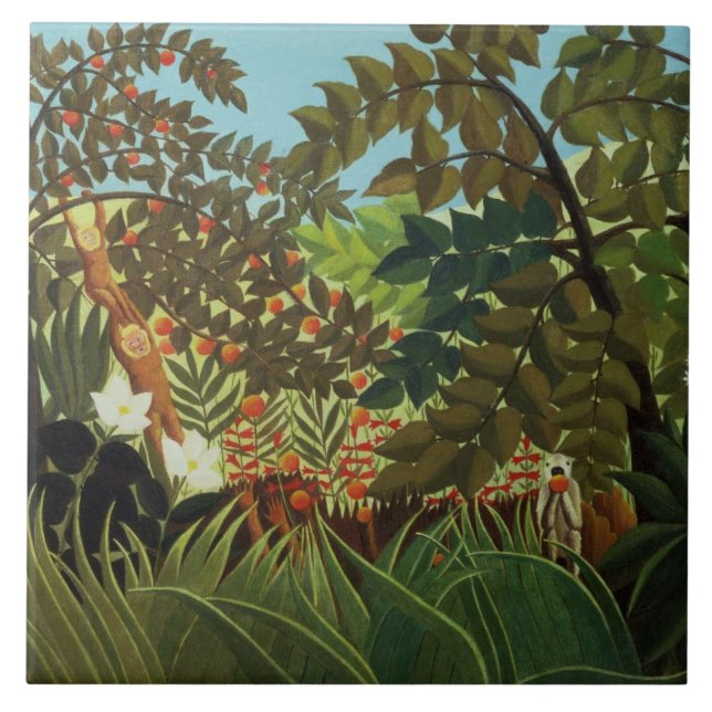 Azulejo De Cerámica Paisaje exótico (Frente)