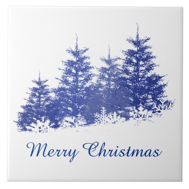 Azulejo De Cerámica Paisaje invernal (Frente)