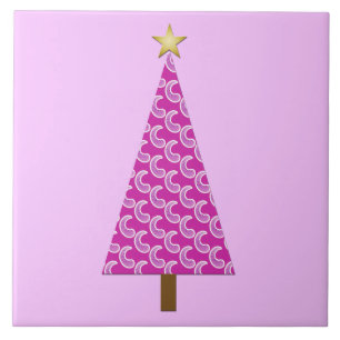 Azulejo De Cerámica Paisaje púrpura árbol de Navidad moderno