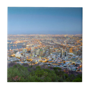 Azulejo De Cerámica Paisaje urbano desde la cima de Signal Hill al ano