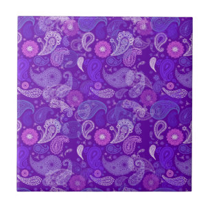 Azulejo De Cerámica Paisley violeta
