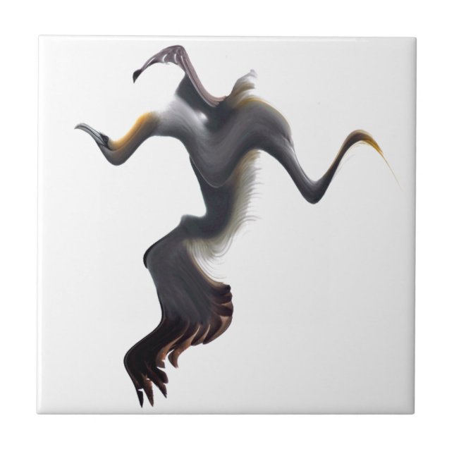 Azulejo De Cerámica Pájaro marino abstracto (Frente)