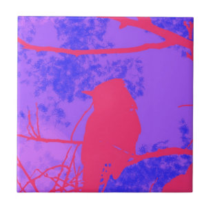 Azulejo De Cerámica Pájaro rosa