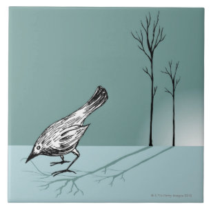 Azulejo De Cerámica Pájaro temprano