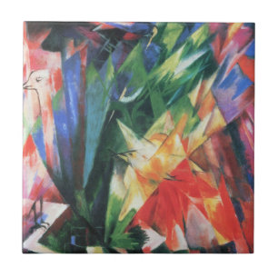 Azulejo De Cerámica Pájaros (Vogel) por Franz Marc, Arte de Cubismo An