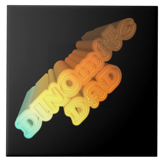 Azulejo De Cerámica Palabras Dinomitas Dad (Frente)