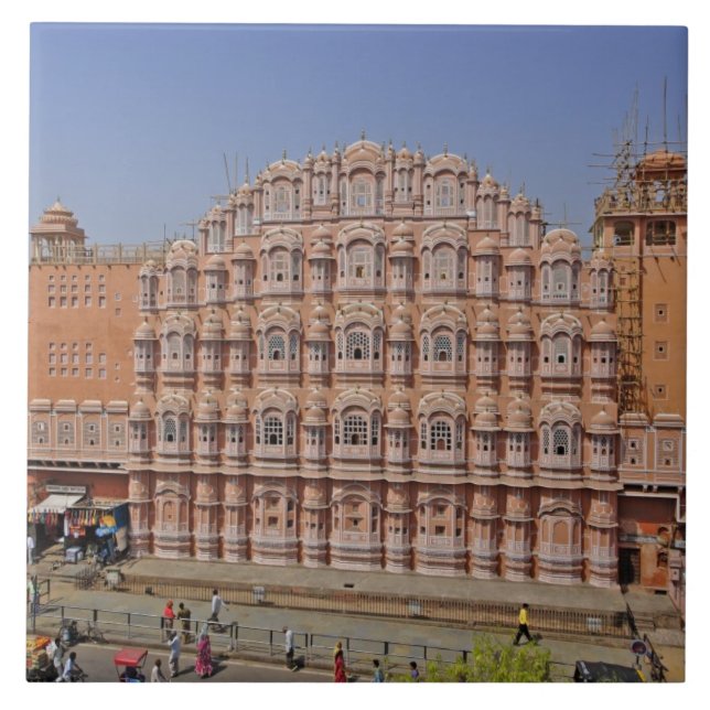 Azulejo De Cerámica Palacio de los Vientos (Hawa Mahal), Jaipur, India (Frente)
