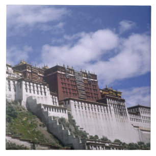 Azulejo De Cerámica Palacio de Potala en la montaña el hogar del Dalai