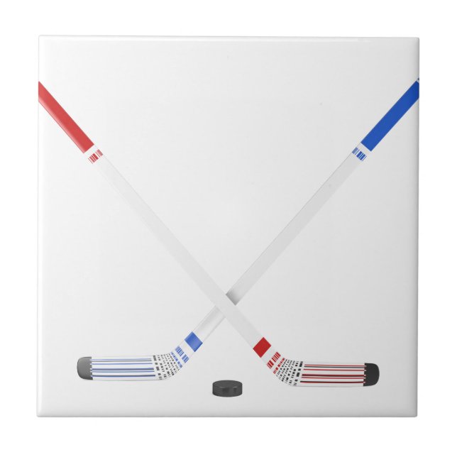 Azulejo De Cerámica Palillos y duende malicioso del hockey sobre hielo (Frente)