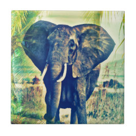 Azulejo De Cerámica Palmas de Elefante