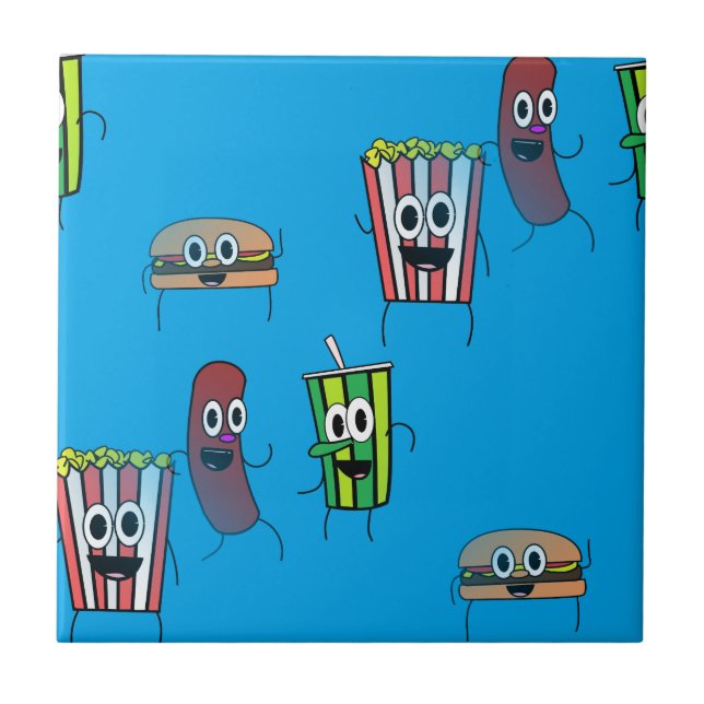 Azulejo De Cerámica palomitas de cine (Frente)