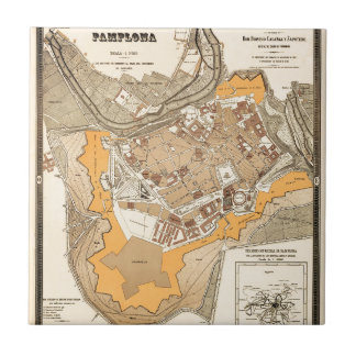 Azulejo De Cerámica Pamplona España 1882