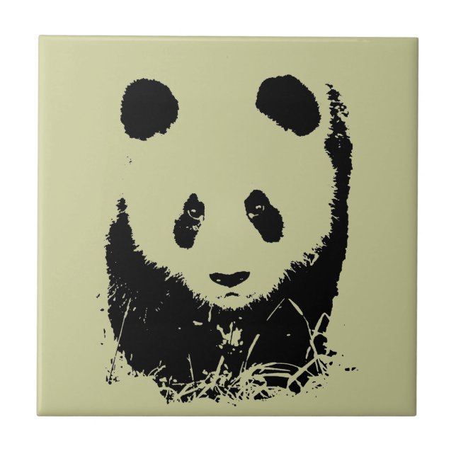 Azulejo De Cerámica Panda Pop Art (Frente)