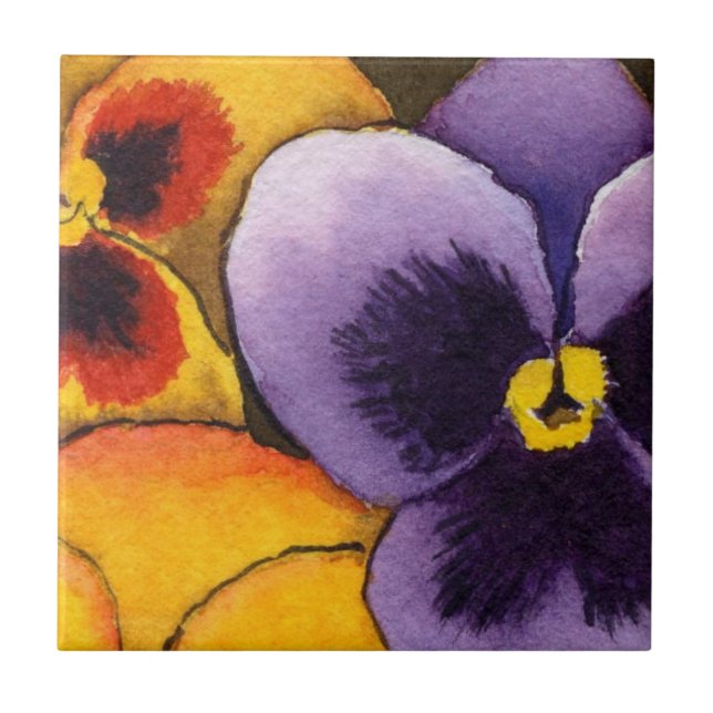 Azulejo De Cerámica "Pansy #1" Cubierta de cerámica Jardín de cocina (Frente)