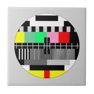 Azulejo De Cerámica Pantalla de prueba de tv de color retro