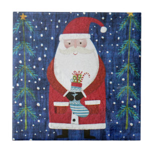 Azulejo De Cerámica Papá Noel
