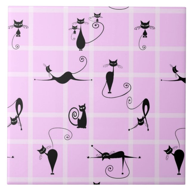 azulejo de cerámica para gatos (Frente)