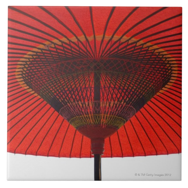 Azulejo De Cerámica Paraguas rojo 2 (Frente)