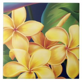 Azulejo De Cerámica Paraíso tropical Hawái Plumeria Tiles & Trivet