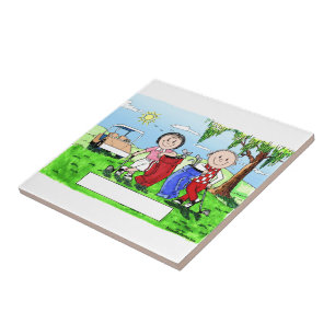 Azulejo De Cerámica Pareja de golf - Personalizado personalizado