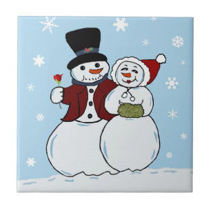 Azulejo De Cerámica Pareja de nieve