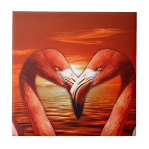 Azulejo De Cerámica pareja romántica cita ala pájaro pájaros flamenco