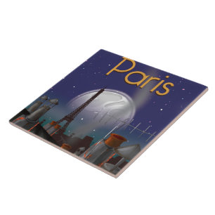 Azulejo De Cerámica París de noche