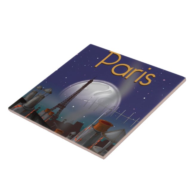 Azulejo De Cerámica París de noche (Lado)