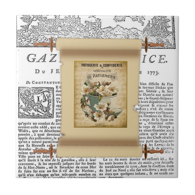 Azulejo de Cerámica París Francia (Frente)