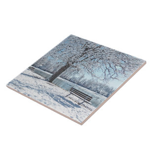 AZULEJO DE CERÁMICA PARQUE DE MÁGICA INVIERNO/RECUBIERTO DE NIEVE