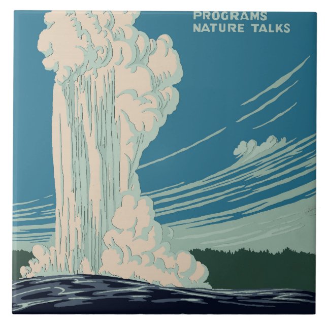 Azulejo De Cerámica Parque nacional Yellowstone (Frente)