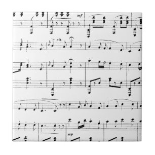Azulejo De Cerámica Partitura Blanca