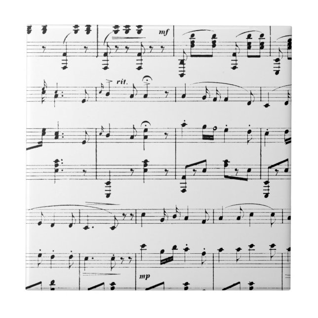 Azulejo De Cerámica Partitura Blanca (Frente)