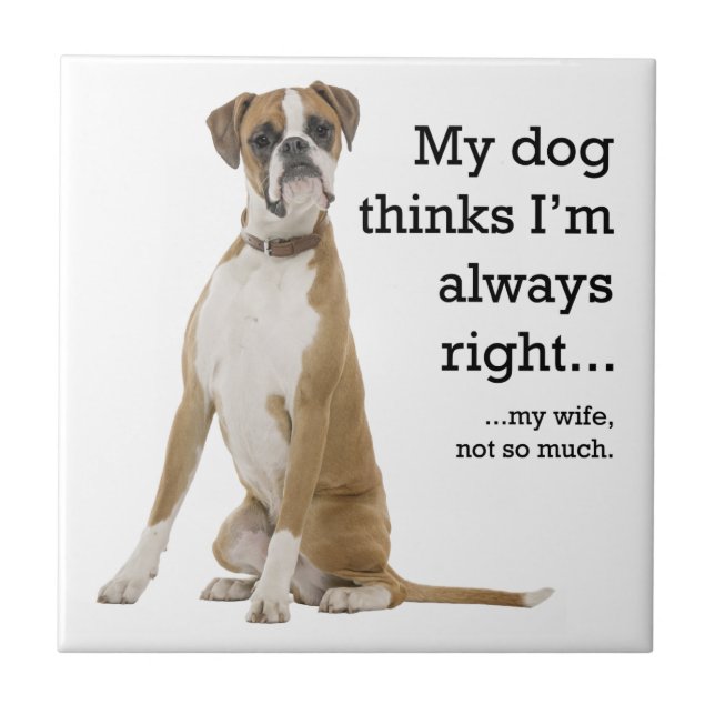 Azulejo De Cerámica Pascua de mosaico entre Boxer y esposa (Frente)