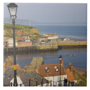 Azulejo De Cerámica Pasos que conducen al puerto, Whitby, Norte
