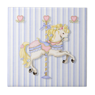 Azulejo De Cerámica Pastel Carousel Pony