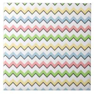 Azulejo De Cerámica Pastel Chevron-Drop Shadow by Shirley Taylor
