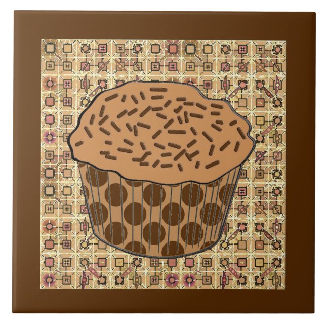 Azulejo De Cerámica Pastel de caramelo escarchado con rociadores (Frente)