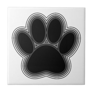 Azulejo De Cerámica Pata de Perro con Contornos