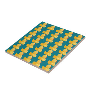Azulejo De Cerámica Pato de goma amarillo