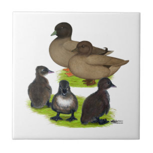 Azulejo De Cerámica Pato de llamada Khaki Familia