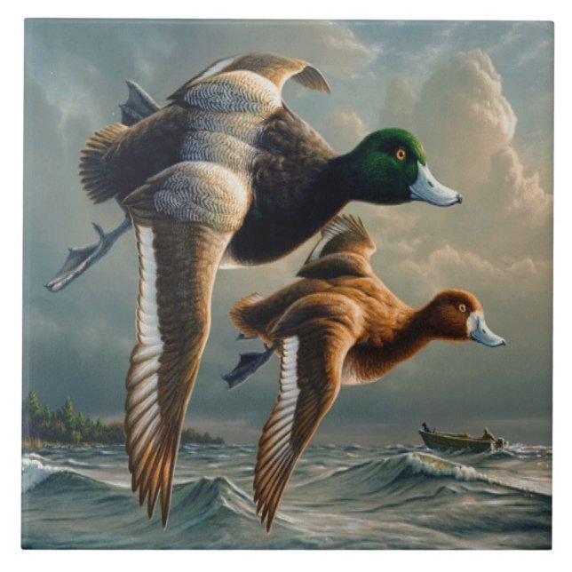 Azulejo De Cerámica Patos en vuelo (Frente)